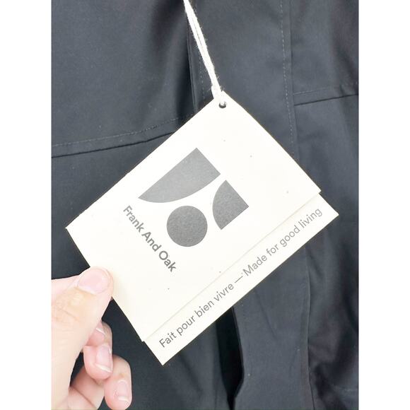 Frank and Oak Black Plateau Hooded Recycled Polyester Parka Coat Size Large NWT - Picture 8 of 8